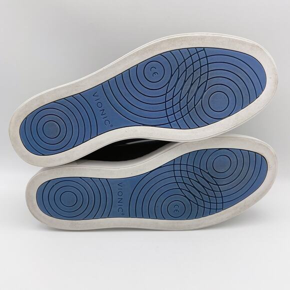 Vionic Mens Lucas Sneaker US 8vM EU 41 Black White Leather NIB - Picture 11 of 12